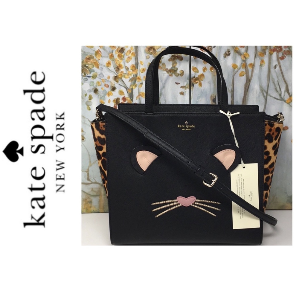NWT Kate spade leopard Hayden run wild satchel - Picture 2 of 8